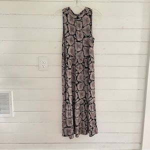 Loft Beach Leaf Tiered Midi Dress